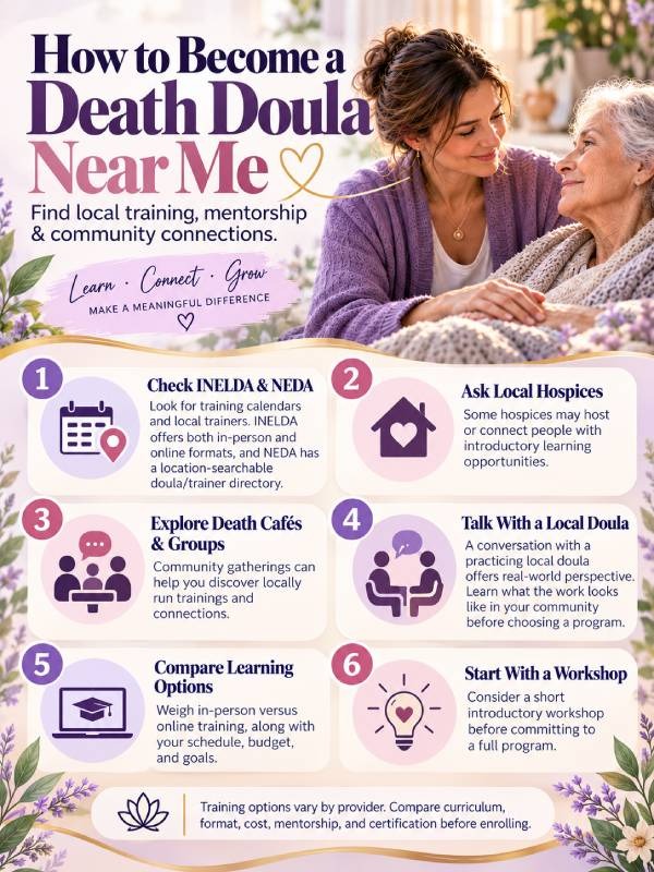 How to become a death doula near me